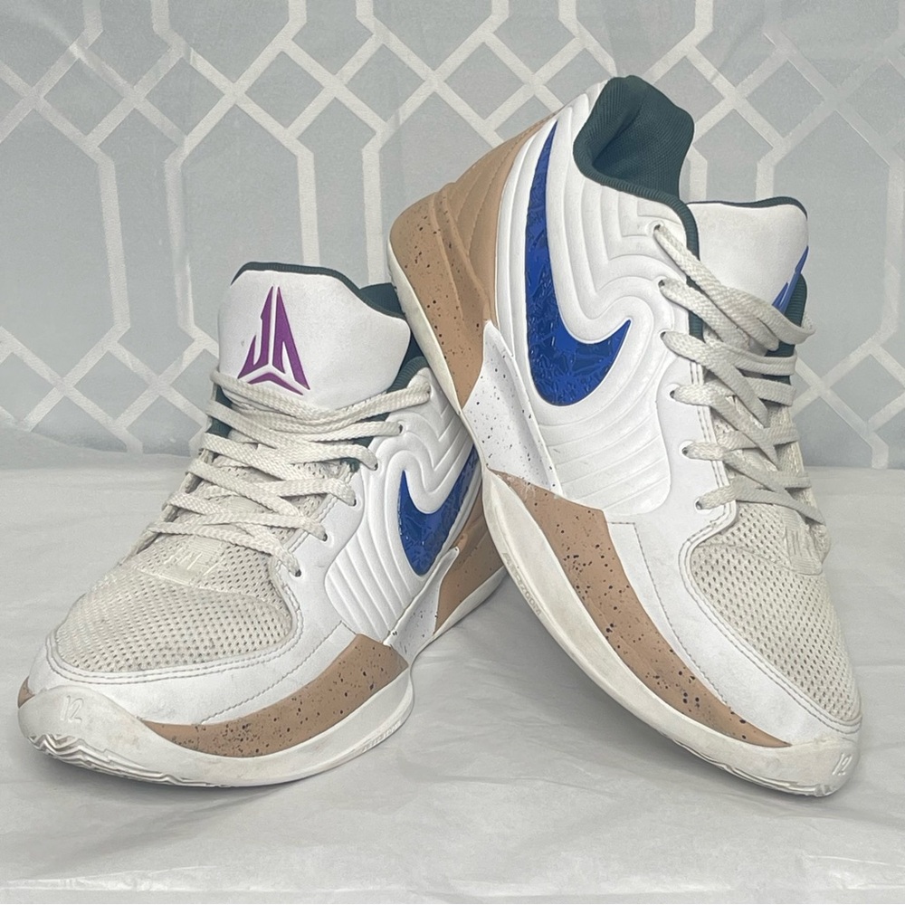 Nike Ja 2 "In The Woods" Basketball Sneakers White Blue Tan Men's 11.5